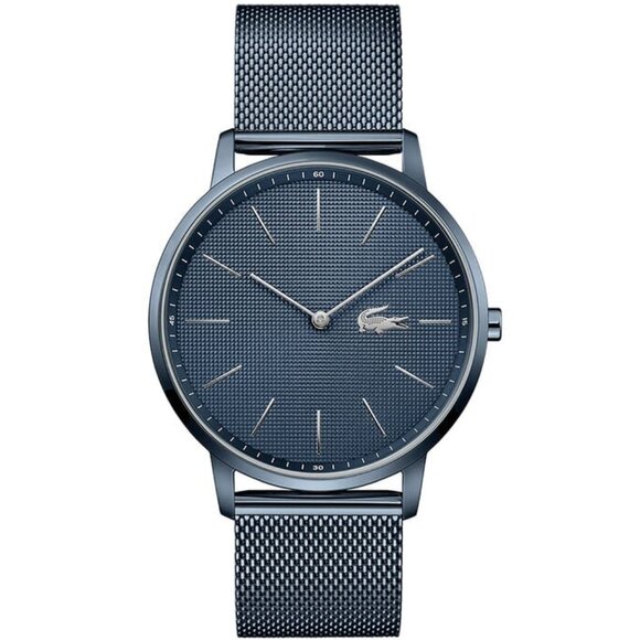 LACOSTE 2011057 MOON BLUE DIAL BLUE STAINLESS STEEL MESH BRACELET MEN'S WATCH